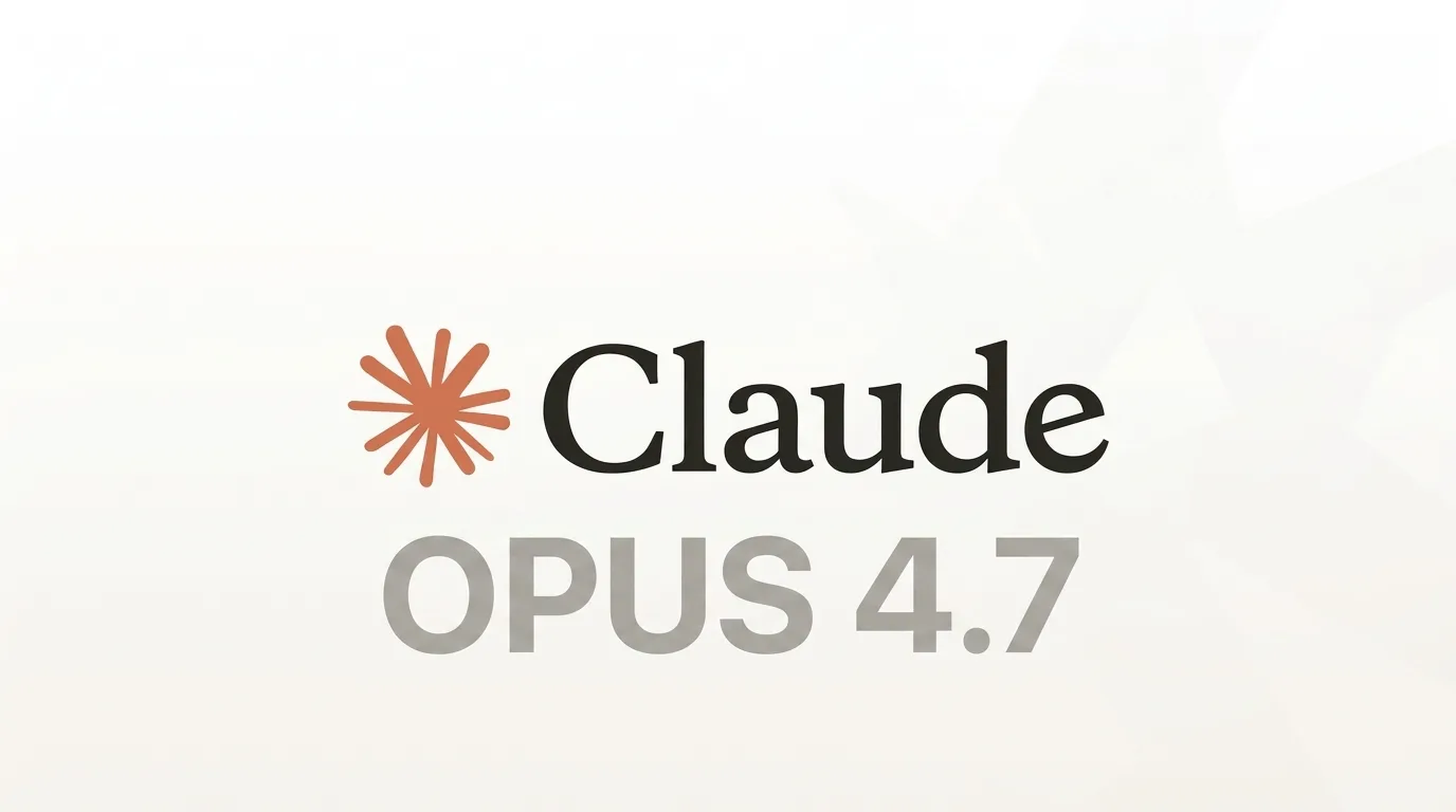 Logo Claude AI avec texte Opus 4.7 sur fond clair